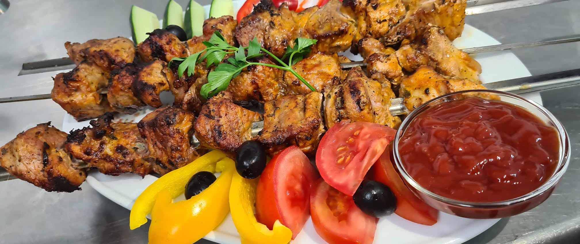 Brochetas con verduras en La Passion